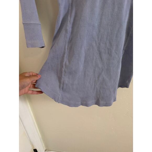 Free People Top Women's Large Blue Star Cross Tee Round Neck 3/4 Sleeves - Picture 4 of 7